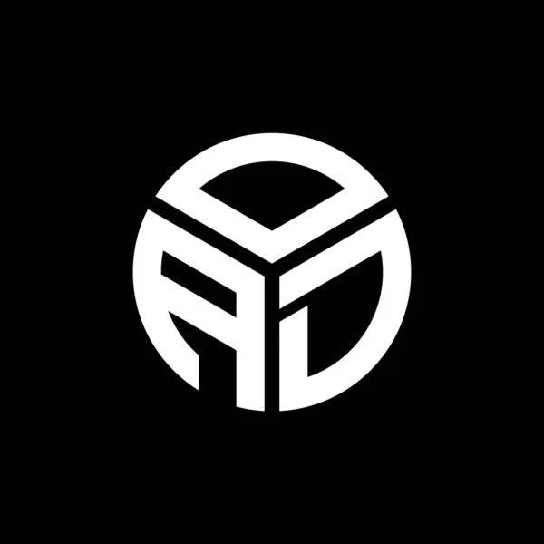 Projekt Logo Litery Oad Czarnym Tle Oad Twórcze Inicjały Koncepcja — Wektor stockowy
