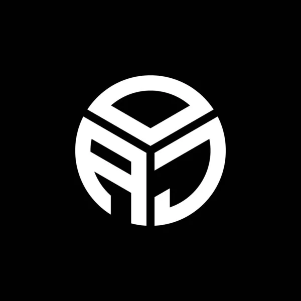Siyah Arka Planda Oaj Harf Logosu Tasarımı Oaj Yaratıcı Harflerin — Stok Vektör