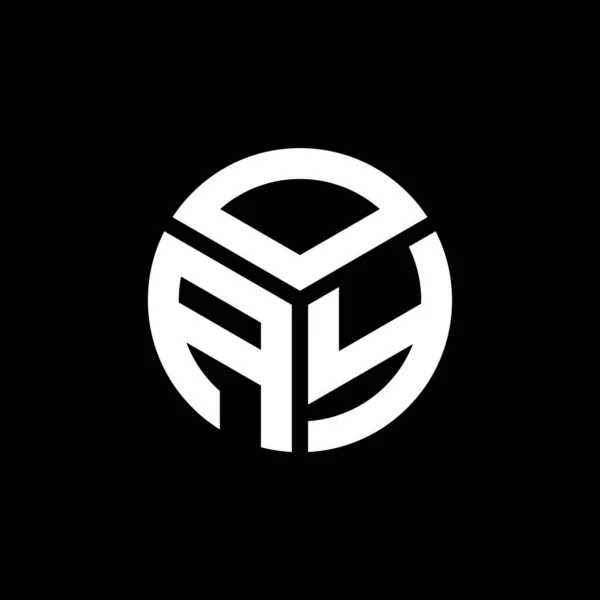 Diseño Del Logotipo Letra Oay Sobre Fondo Negro Oay Iniciales — Archivo Imágenes Vectoriales
