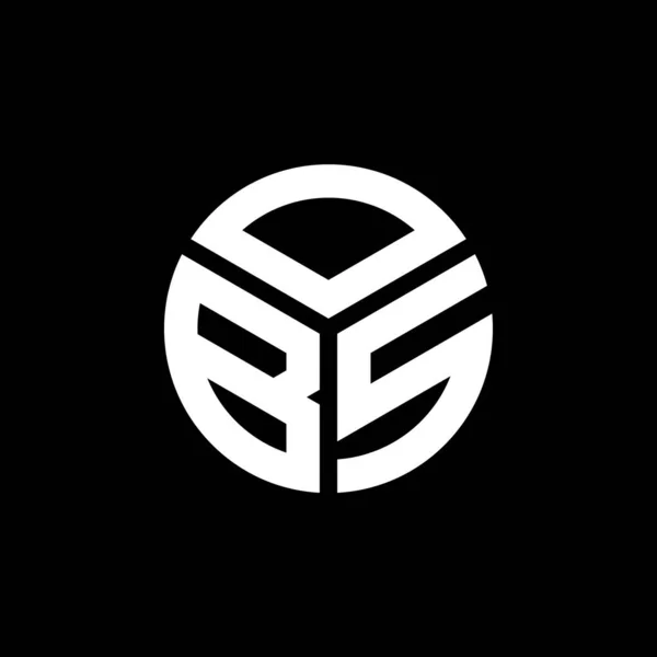 Obs Lettre Logo Design Sur Fond Noir Obs Initiales Créatives — Image vectorielle