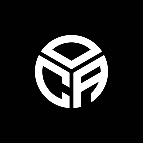 Oca Logo Ontwerp Zwarte Achtergrond Oca Creatieve Initialen Letter Logo — Stockvector