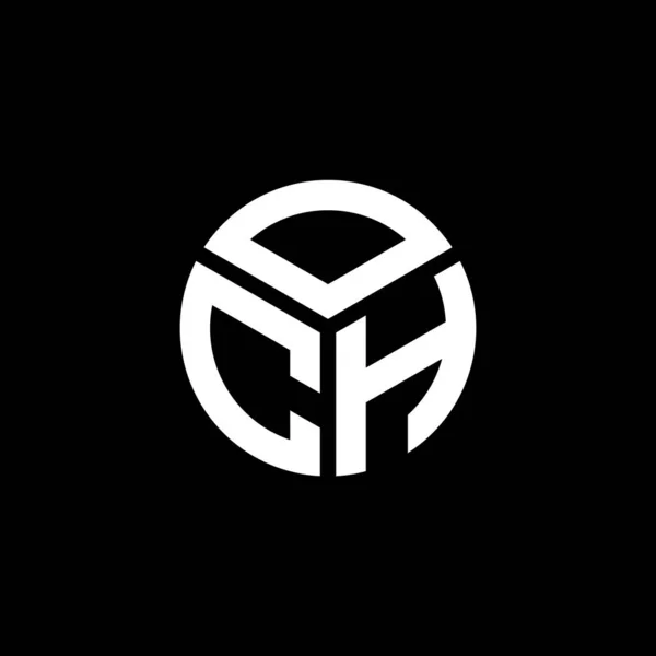 Och Logo Ontwerp Zwarte Achtergrond Och Creatieve Initialen Letter Logo — Stockvector