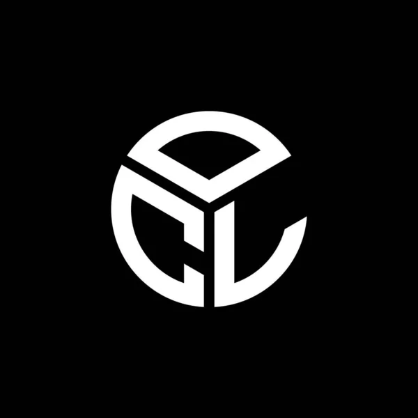 Projeto Logotipo Carta Ocl Fundo Preto Ocl Iniciais Criativas Conceito —  Vetores de Stock