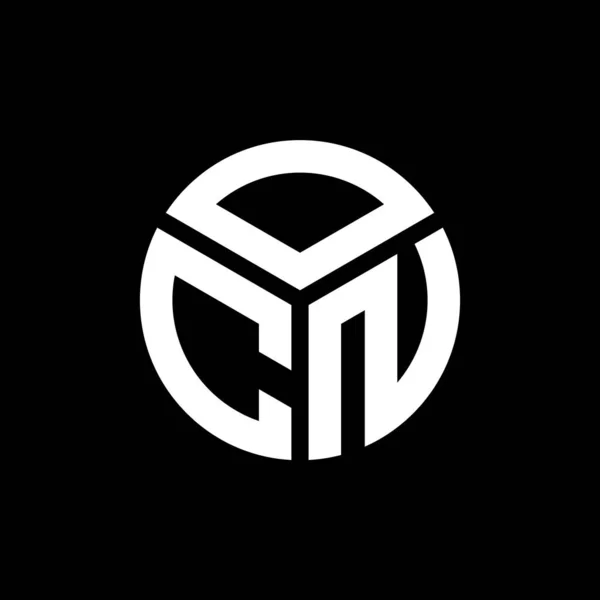 Design Logotipo Carta Ocn Fundo Preto Ocn Iniciais Criativas Conceito — Vetor de Stock