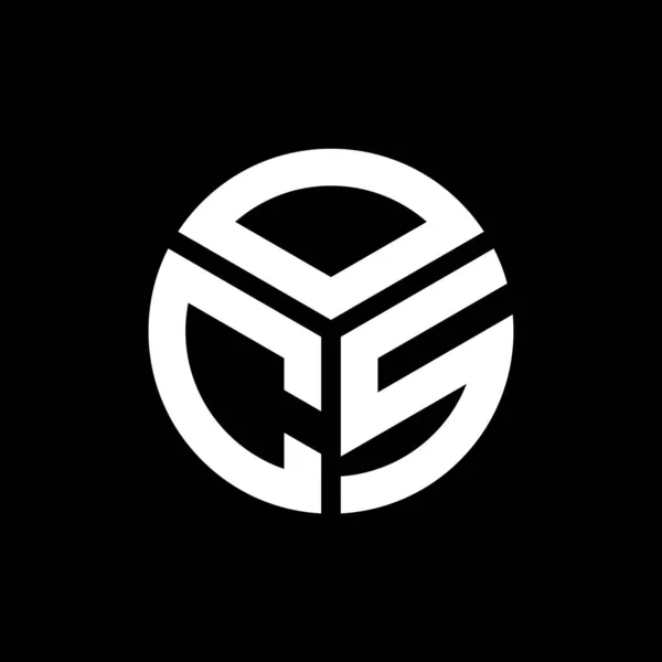 Design Logotipo Carta Ocs Fundo Preto Ocs Iniciais Criativas Conceito — Vetor de Stock