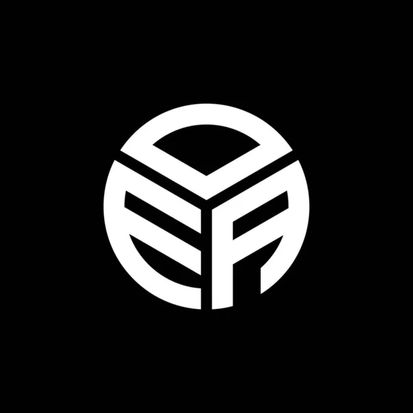Літерний Дизайн Логотипу Oea Чорному Тлі Творчі Ініціали Oea Поняття — стоковий вектор