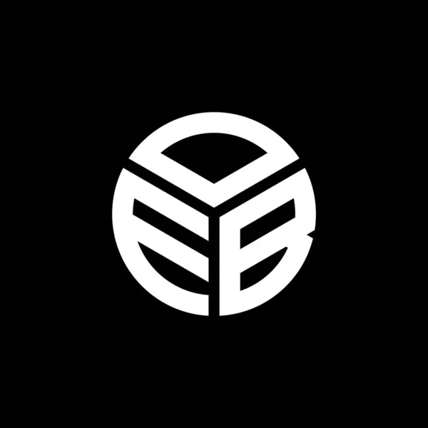 Desain Logo Huruf Oeb Pada Latar Belakang Hitam Oeb Kreatif - Stok Vektor
