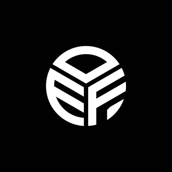 Oef Logo Ontwerp Zwarte Achtergrond Oef Creatieve Initialen Letter Logo — Stockvector