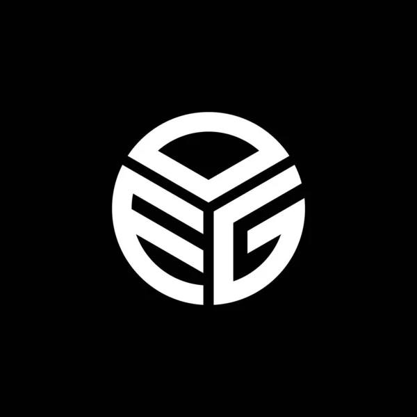 Siyah Arka Planda Oeg Harf Logosu Tasarımı Oeg Yaratıcı Harflerin — Stok Vektör