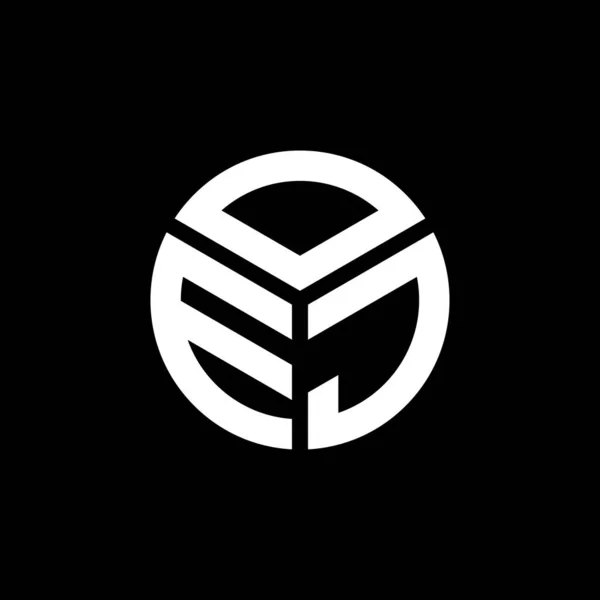 Oej Design Logotipo Carta Fundo Preto Oej Iniciais Criativas Conceito — Vetor de Stock
