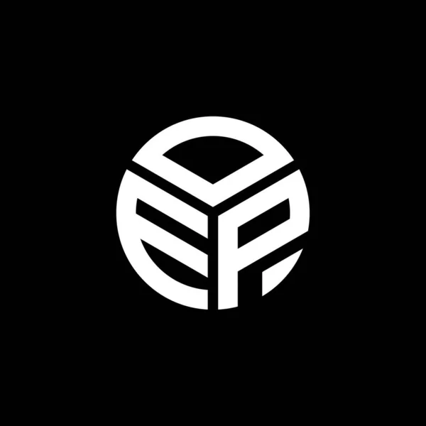 Logo Della Lettera Oep Sfondo Nero Concetto Logo Lettera Iniziali — Vettoriale Stock