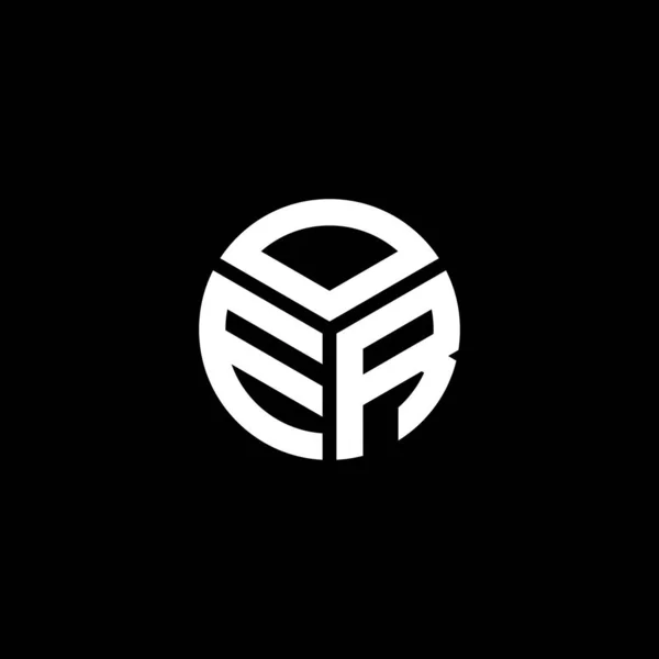 Projeto Logotipo Carta Oer Fundo Preto Oer Iniciais Criativas Conceito — Vetor de Stock