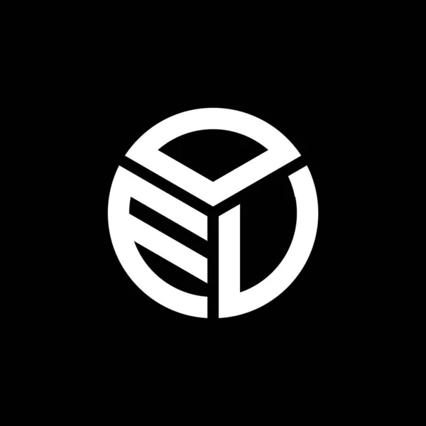 Projekt Logo Litery Oeu Czarnym Tle Pomysł Logo Kreatywnych Inicjałów — Wektor stockowy