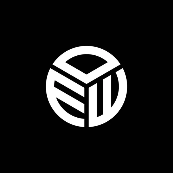 Oew Lettre Logo Design Sur Fond Noir Oew Initiales Créatives — Image vectorielle