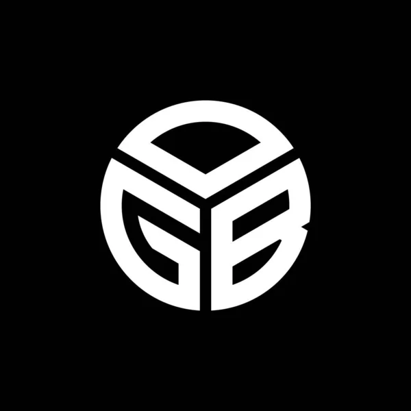 Ogb Logo Ontwerp Zwarte Achtergrond Ogb Creatieve Initialen Letter Logo — Stockvector