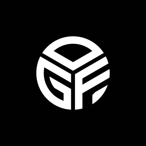 Diseño Del Logo Carta Ogf Sobre Fondo Negro Ogf Iniciales — Archivo Imágenes Vectoriales