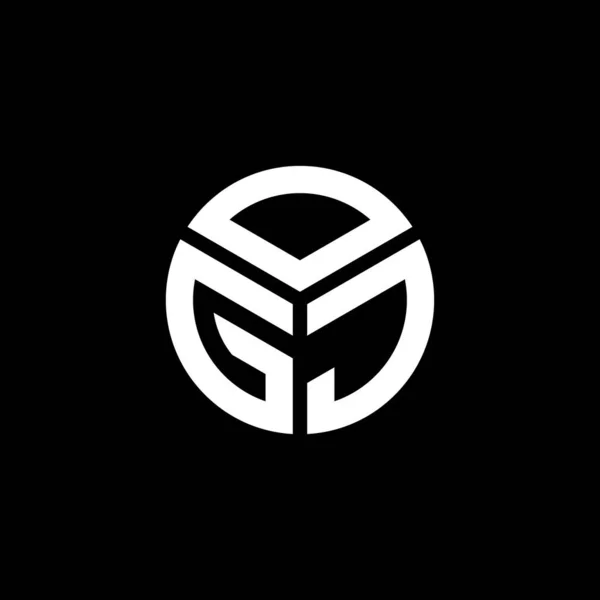 Σχεδιασμός Λογότυπου Γραμμάτων Ogj Μαύρο Φόντο Δημιουργικά Αρχικά Ogj Έννοια — Διανυσματικό Αρχείο
