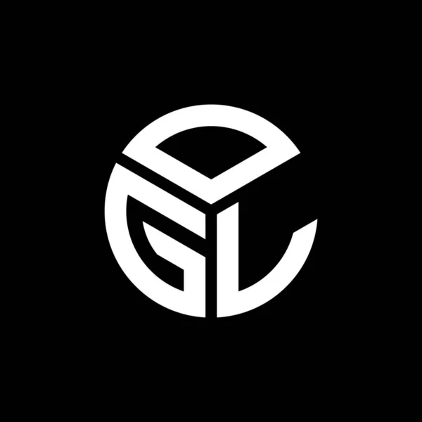 Diseño Del Logotipo Letra Ogl Sobre Fondo Negro Ogl Iniciales — Vector de stock