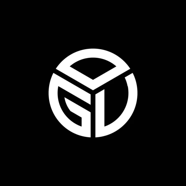 Diseño Del Logotipo Letra Ogu Sobre Fondo Negro Ogu Iniciales — Archivo Imágenes Vectoriales