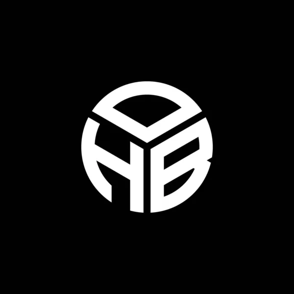 Ohb Letter Logo Design Black Background Ohb Creative Initials Letter — Stock Vector