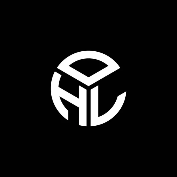 Diseño Del Logotipo Letra Ohl Sobre Fondo Negro Ohl Iniciales — Vector de stock