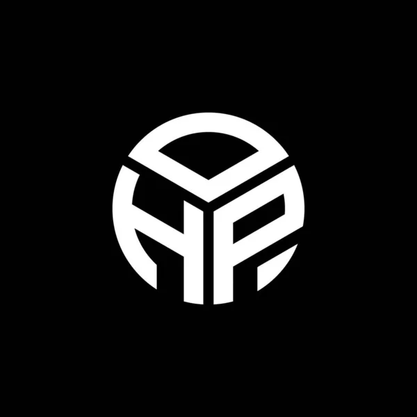 Projekt Logo Litery Ohp Czarnym Tle Pomysł Logo Kreatywnych Inicjałów — Wektor stockowy