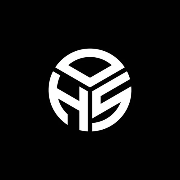 Дизайн Логотипу Літери Ohs Чорному Тлі Творчі Ініціали Ohs Концепція — стоковий вектор