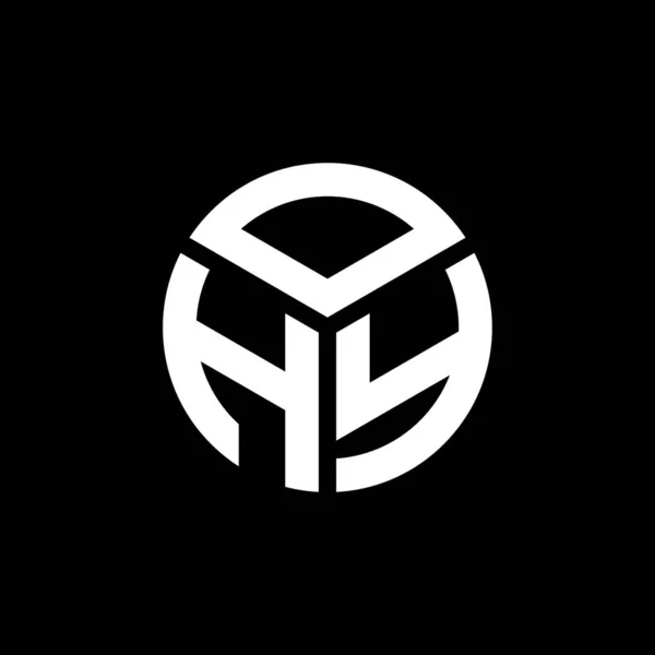 Ohy Design Logotipo Carta Fundo Preto Ohy Iniciais Criativas Conceito — Vetor de Stock