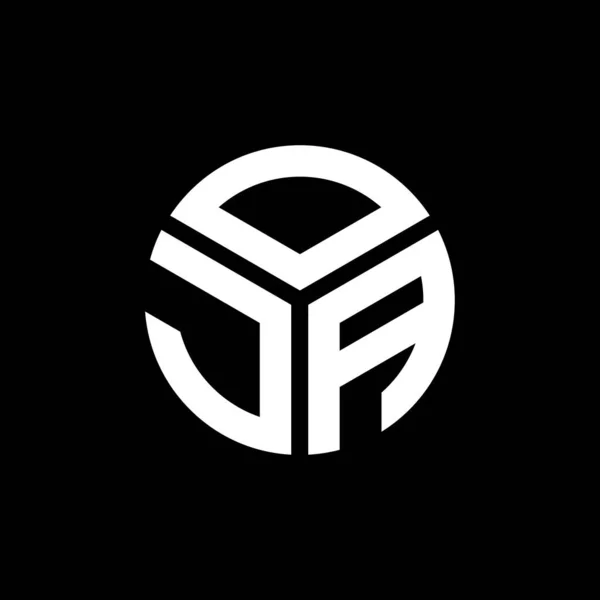Siyah Arka Planda Oja Harf Logosu Tasarımı Oja Yaratıcı Harf — Stok Vektör