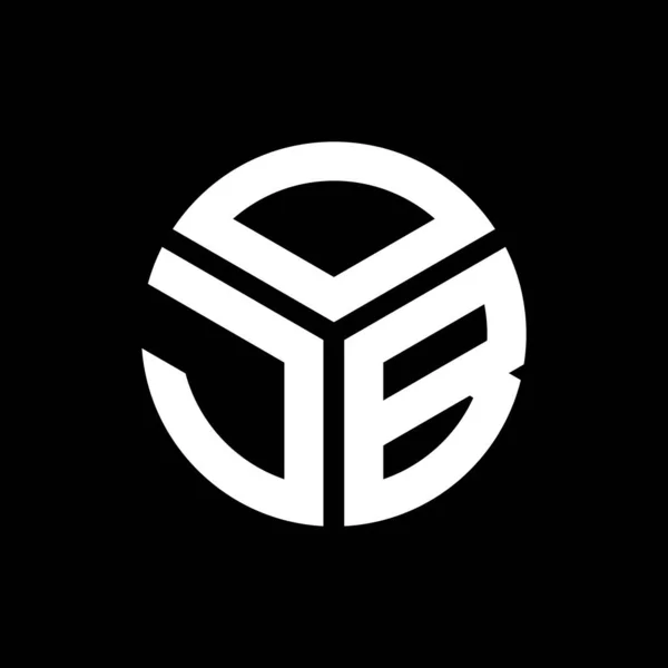 Siyah Arka Planda Ojb Harfi Logo Tasarımı Ojb Yaratıcı Harflerin — Stok Vektör