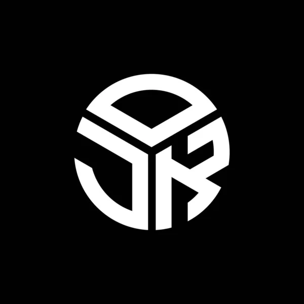 Ojk Design Logotipo Carta Fundo Preto Ojk Iniciais Criativas Conceito —  Vetores de Stock