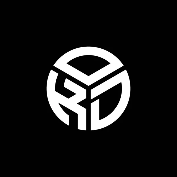 Diseño Del Logotipo Letra Okd Sobre Fondo Negro Okd Iniciales — Vector de stock