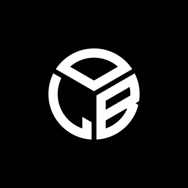 Diseño Del Logotipo Letra Olb Sobre Fondo Negro Olb Iniciales — Vector de stock