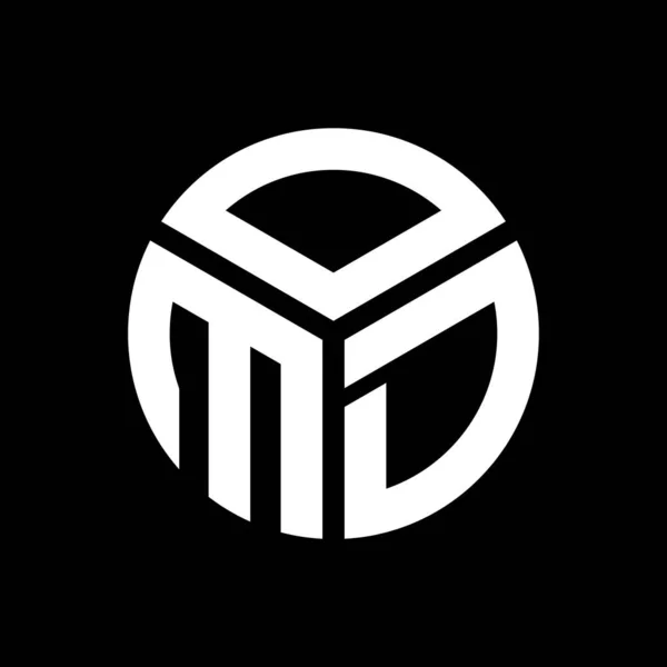 Diseño Del Logotipo Letra Omd Sobre Fondo Negro Omd Iniciales — Archivo Imágenes Vectoriales