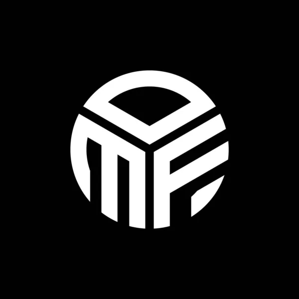 Diseño Del Logotipo Letra Omf Sobre Fondo Negro Omf Iniciales — Vector de stock