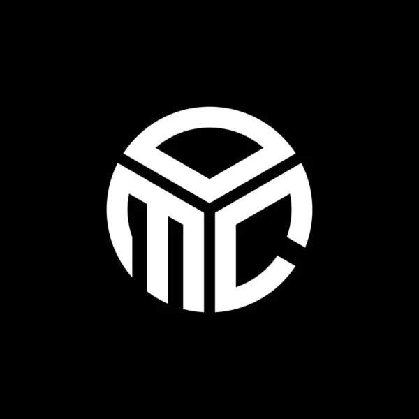 黑色背景上的Omc字母标识设计 Omc创意的首字母首字母标识概念 Omc字母设计 — 图库矢量图片