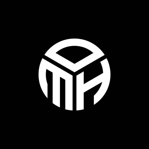 Diseño Del Logotipo Letra Omh Sobre Fondo Negro Omh Iniciales — Vector de stock