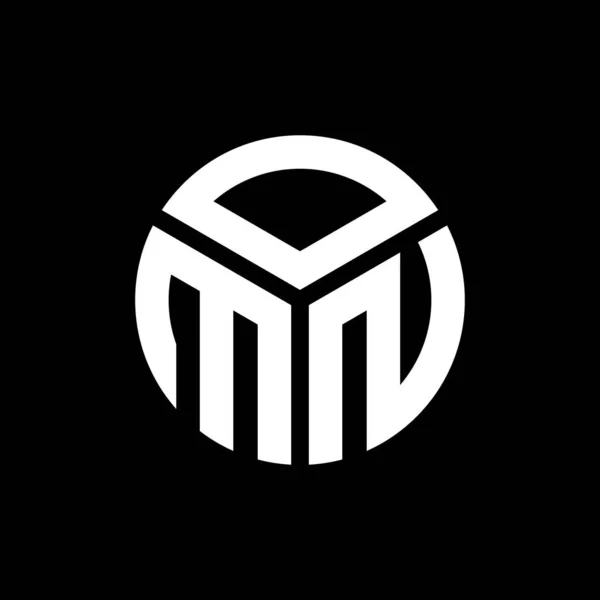 Diseño Del Logotipo Letra Omn Sobre Fondo Negro Omn Iniciales — Vector de stock