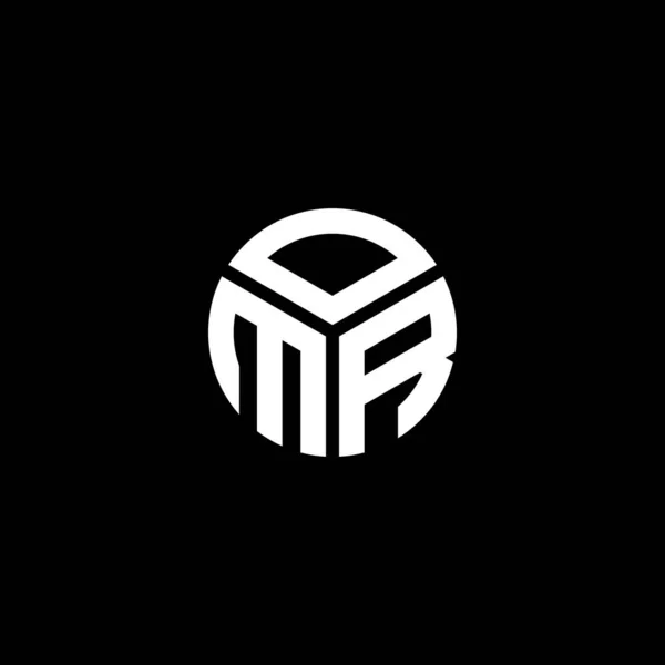 Diseño Del Logotipo Letra Omr Sobre Fondo Negro Omr Iniciales — Vector de stock