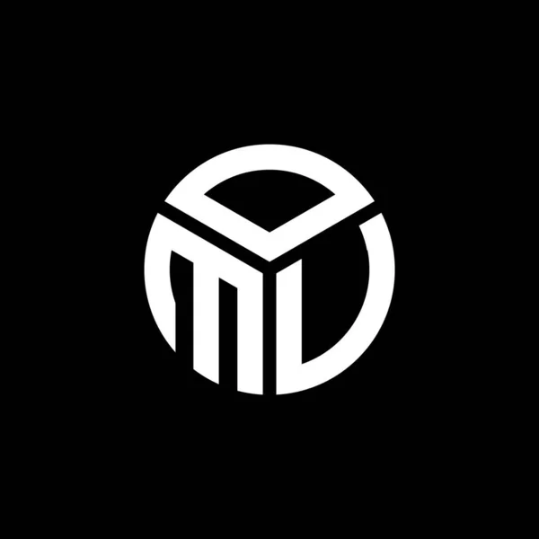 Omu Logo Ontwerp Zwarte Achtergrond Omu Creatieve Initialen Letter Logo — Stockvector