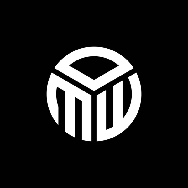 Diseño Del Logotipo Letra Omw Sobre Fondo Negro Omw Iniciales — Vector de stock