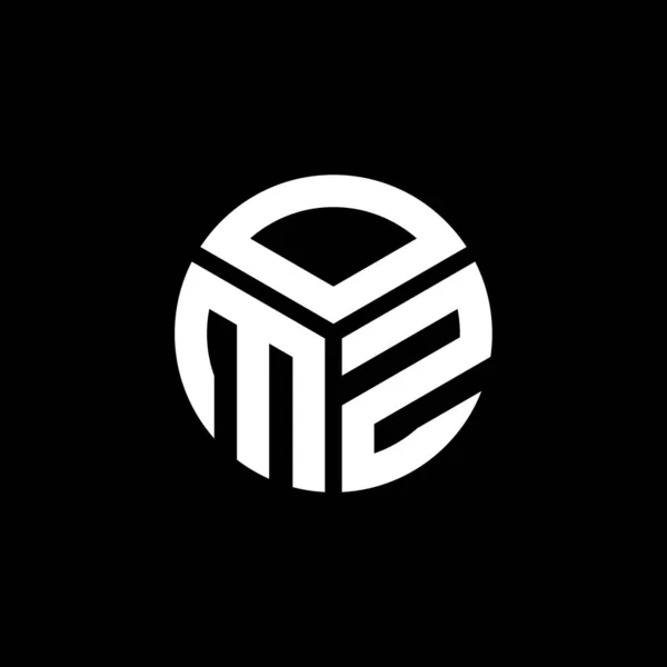 Projeto Logotipo Carta Omz Fundo Preto Omz Iniciais Criativas Conceito — Vetor de Stock