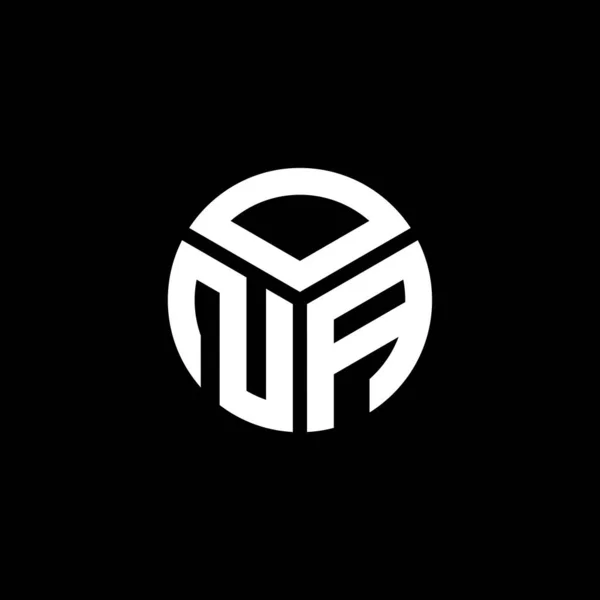 Diseño Del Logotipo Letra Ona Sobre Fondo Negro Ona Iniciales — Vector de stock