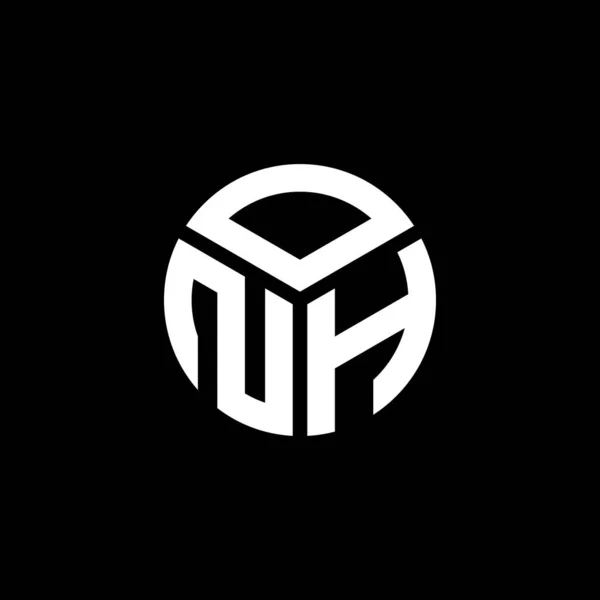 Onh Design Logotipo Carta Fundo Preto Onh Iniciais Criativas Conceito —  Vetores de Stock