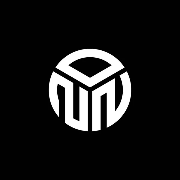 Diseño Del Logotipo Letra Onn Sobre Fondo Negro Onn Iniciales — Vector de stock