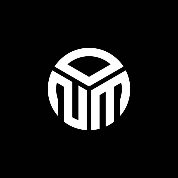 黑色背景上的Onm字母标识设计 Onm创意的首字母首字母标识概念 Onm信件设计 — 图库矢量图片