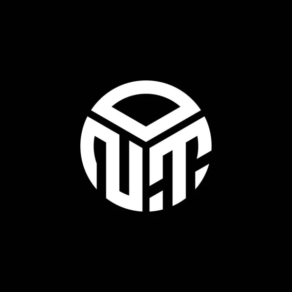 Дизайн Логотипу Літери Ont Чорному Тлі Творчі Ініціали Ont Концепція — стоковий вектор