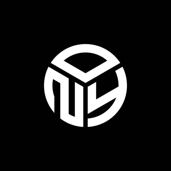 Diseño Del Logo Ony Letter Sobre Fondo Negro Ony Iniciales — Vector de stock