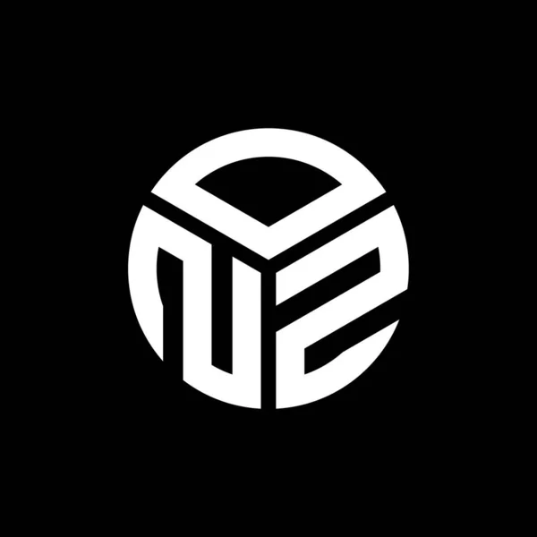 Onz Letter Logo Design Black Background Onz Creative Initials Letter — Stock Vector