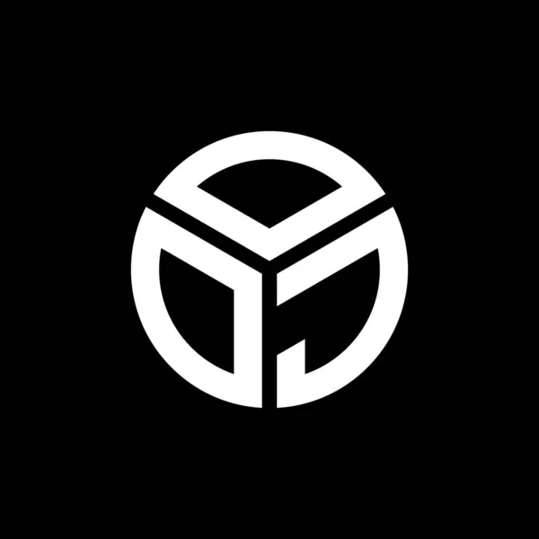 Літерний Дизайн Логотипу Ooj Чорному Тлі Творчі Ініціали Ooj Пишуть — стоковий вектор